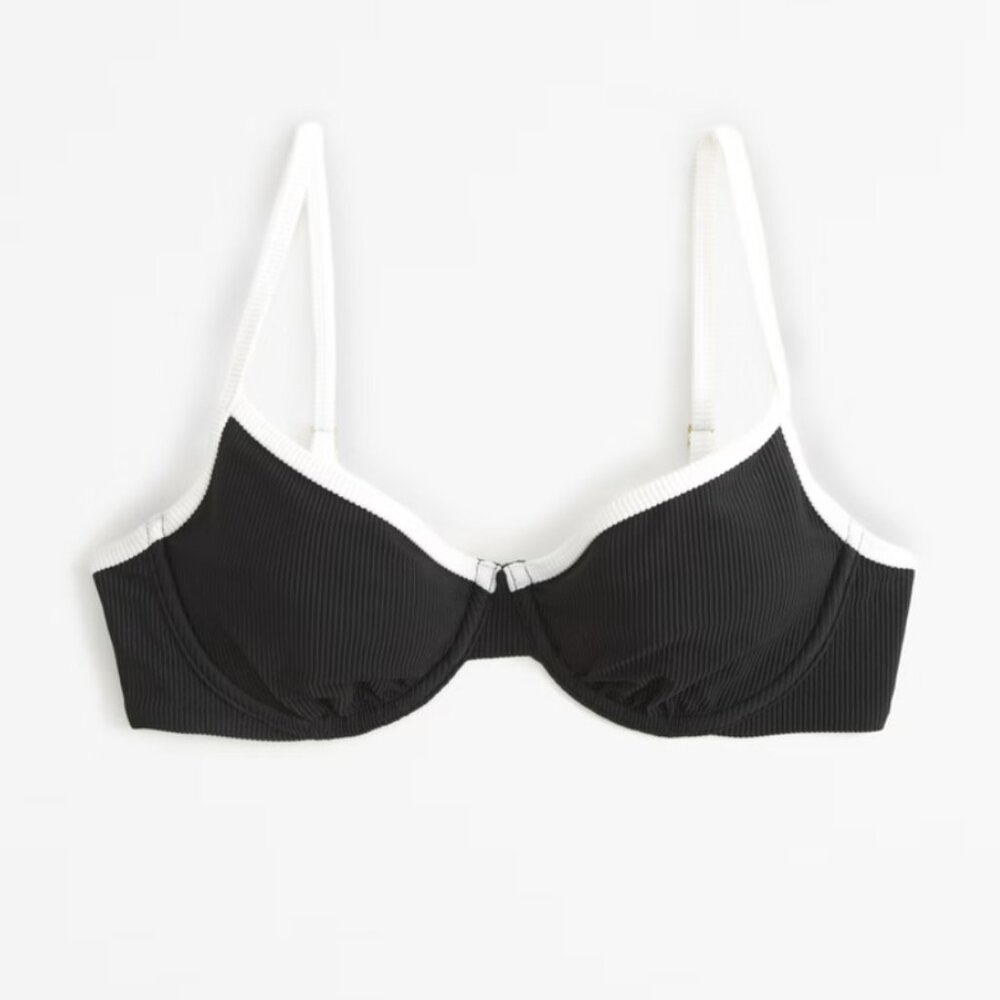 Abercrombie & Fitch 90s Clean Underwire Bikini Top Contrast Trim